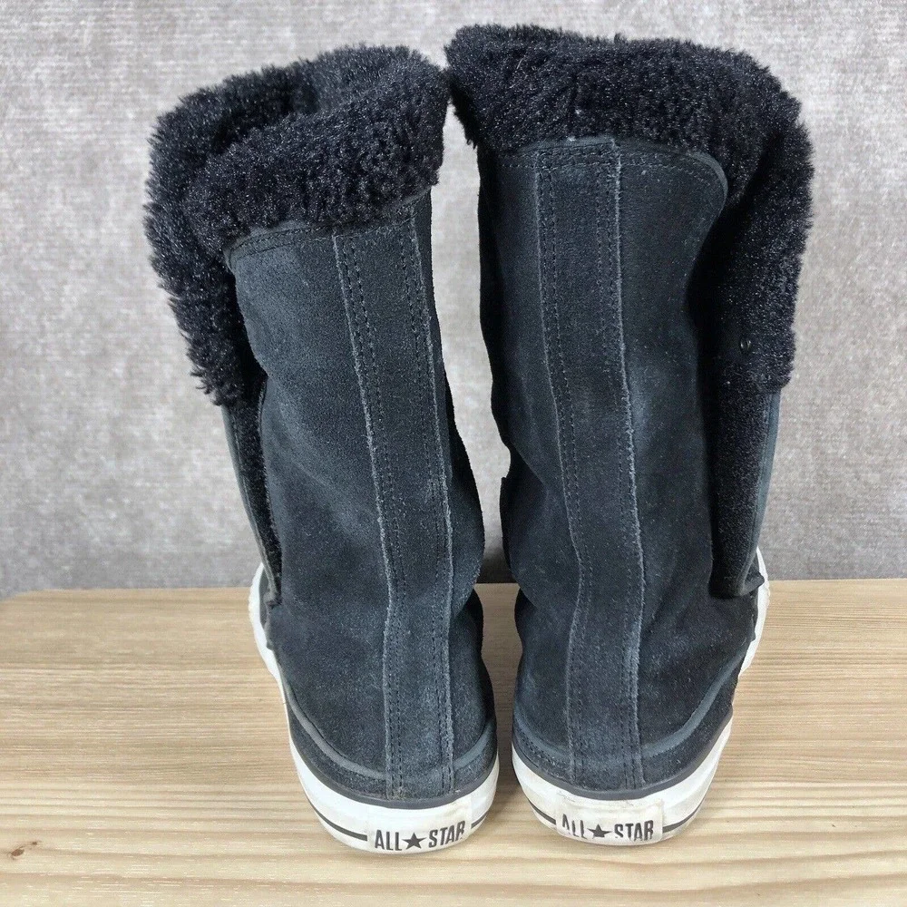 Converse Boots Junior 5 Chuck Taylor Beverly Black‎ Suede Leather Faux Fur Lined