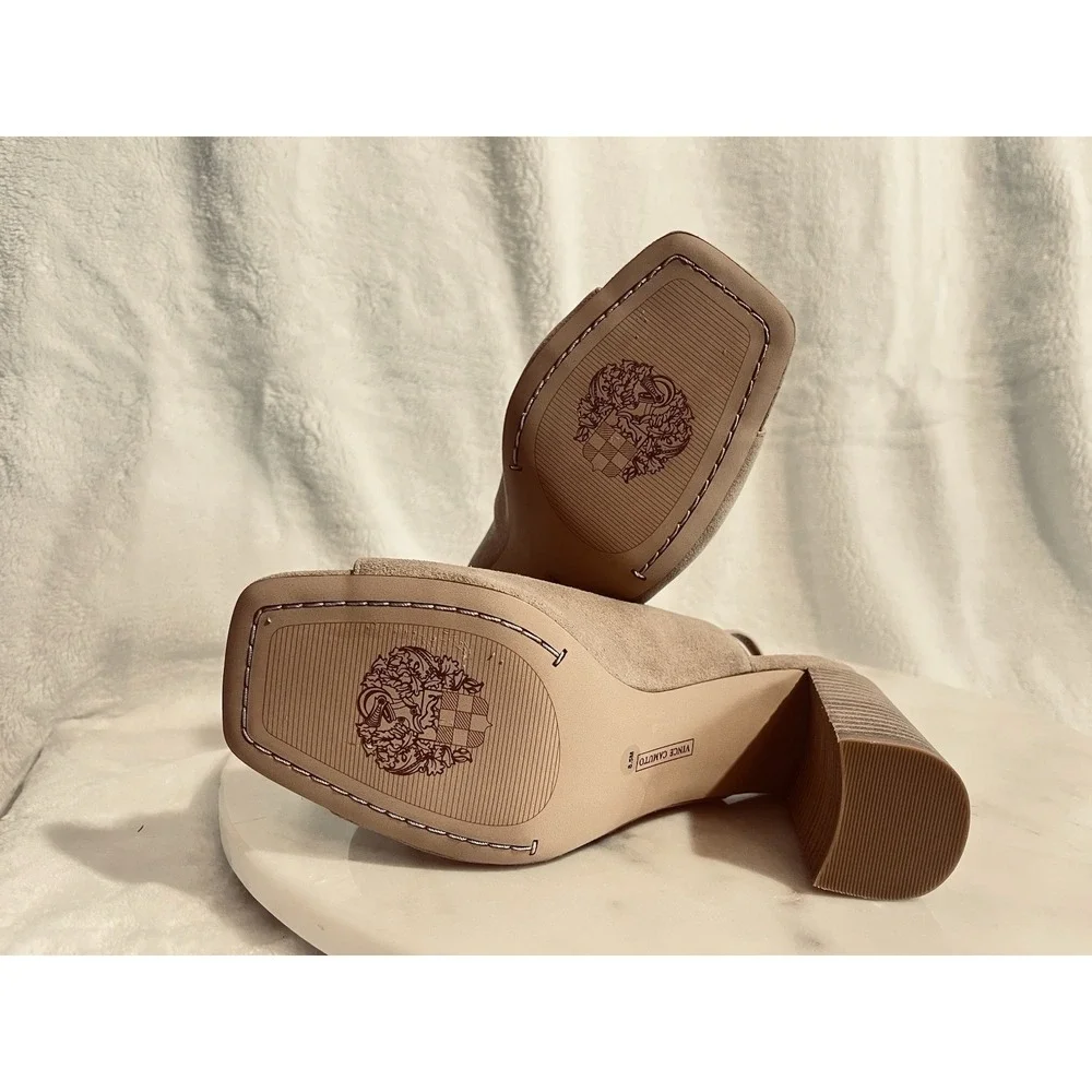 Vince Camuto Women's 8.5 Tan Leather Stiletto Heels Slip‑On Pumps NWOB