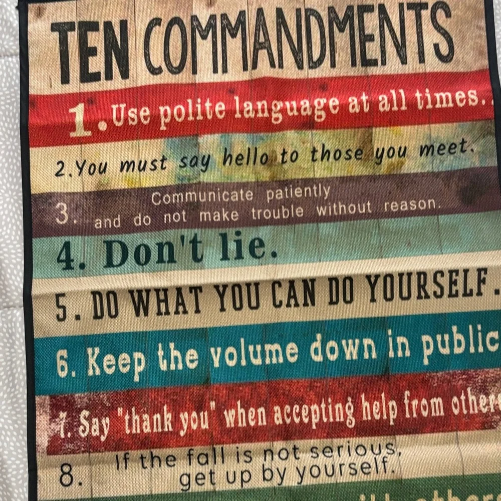 & Other Stories Ten Commandments Wall Art - Red, Teal, Turquoise, Beige, Brown