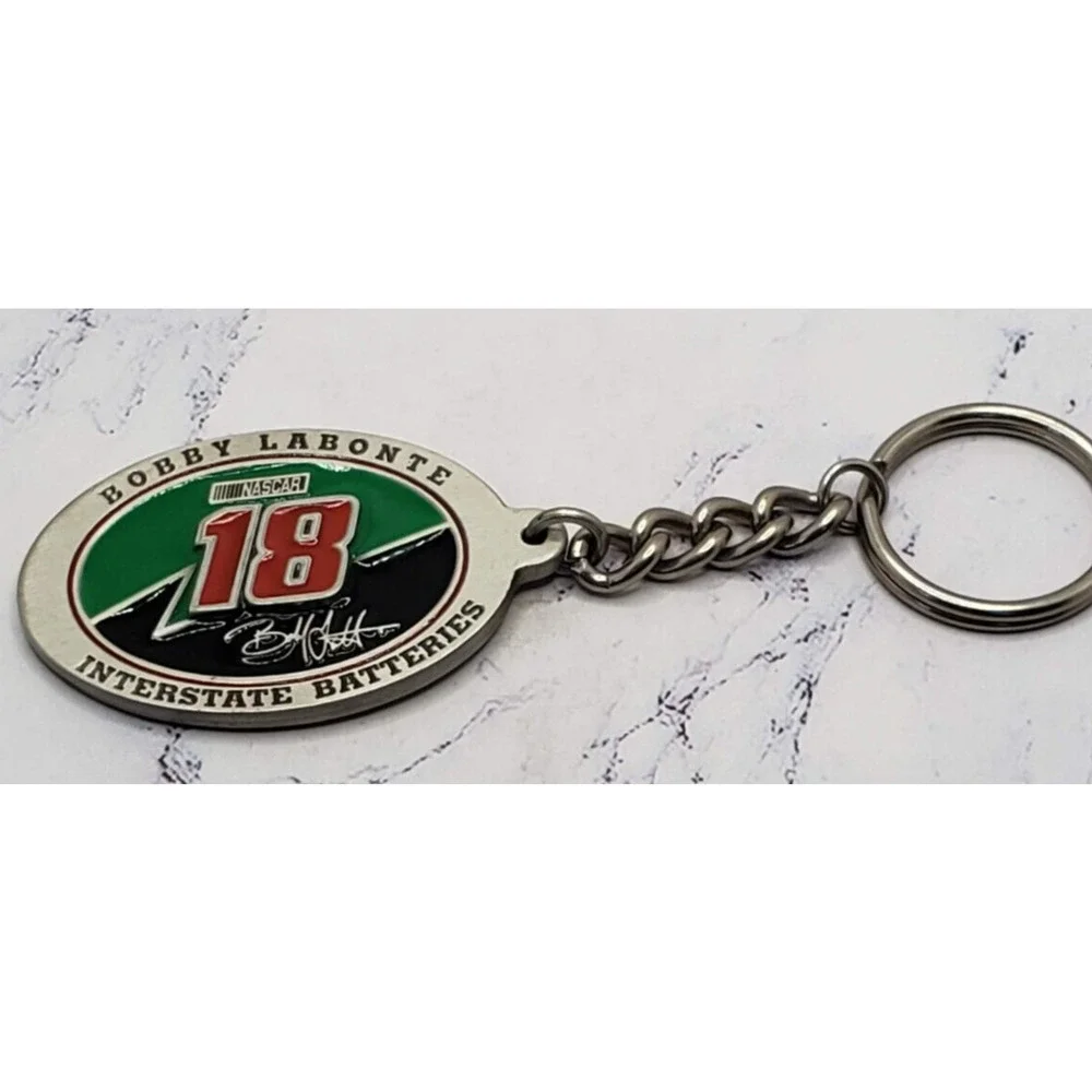 1998 NASCAR Bobby Labonte #18 Interstate Batteries Pewter Keychain