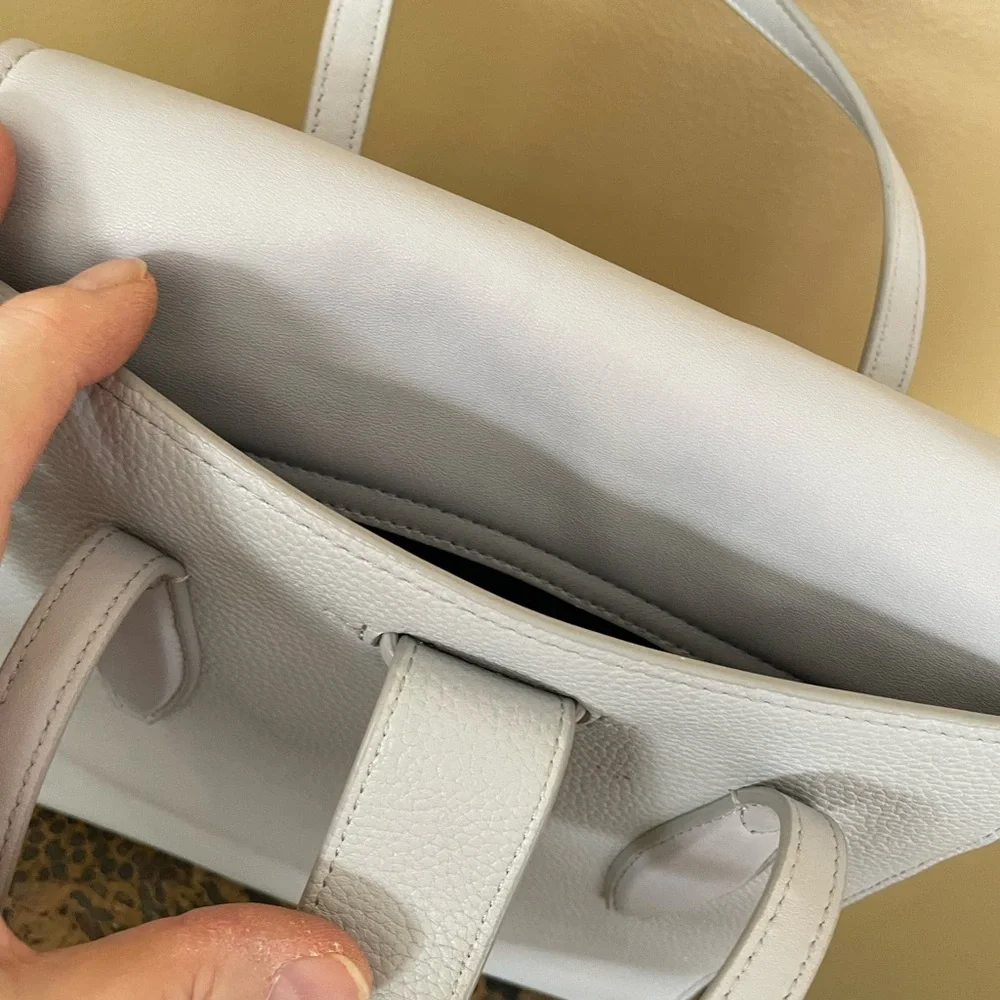 Kate Spade Grey Leather Structured Top-Handle/ Crossbody Bag