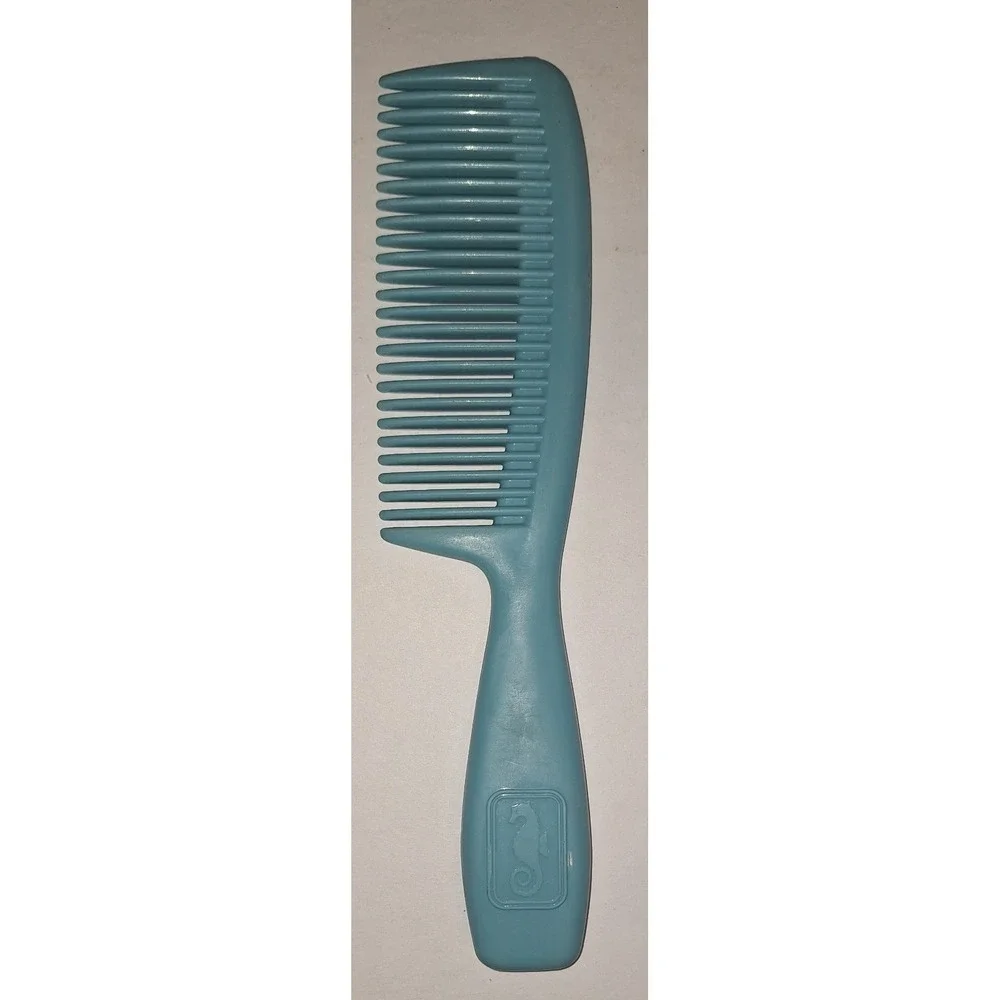Vtg 70s Avon Seahorse Aqua Blue Detangling Comb