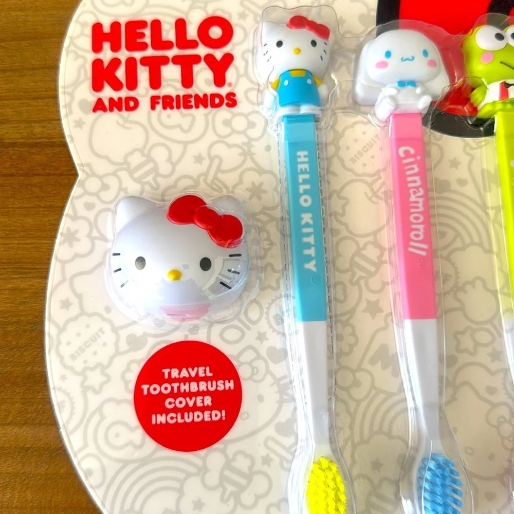 Hello Kitty and Friends toothbrush collection with bonus travel cover ages 12+
