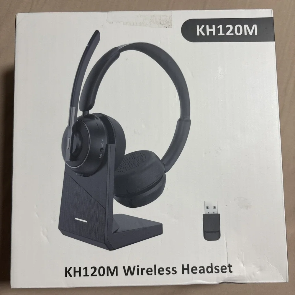 KH120M Wireless Headset, V5.2, 400mAh, Office Call Center Zoom Skype Teams