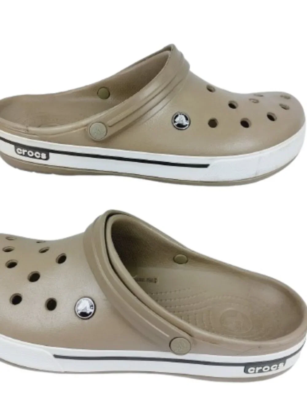 Crocs Men's Khaki Brown Classic Crocband Slip-On Casual Clogs Size US 12