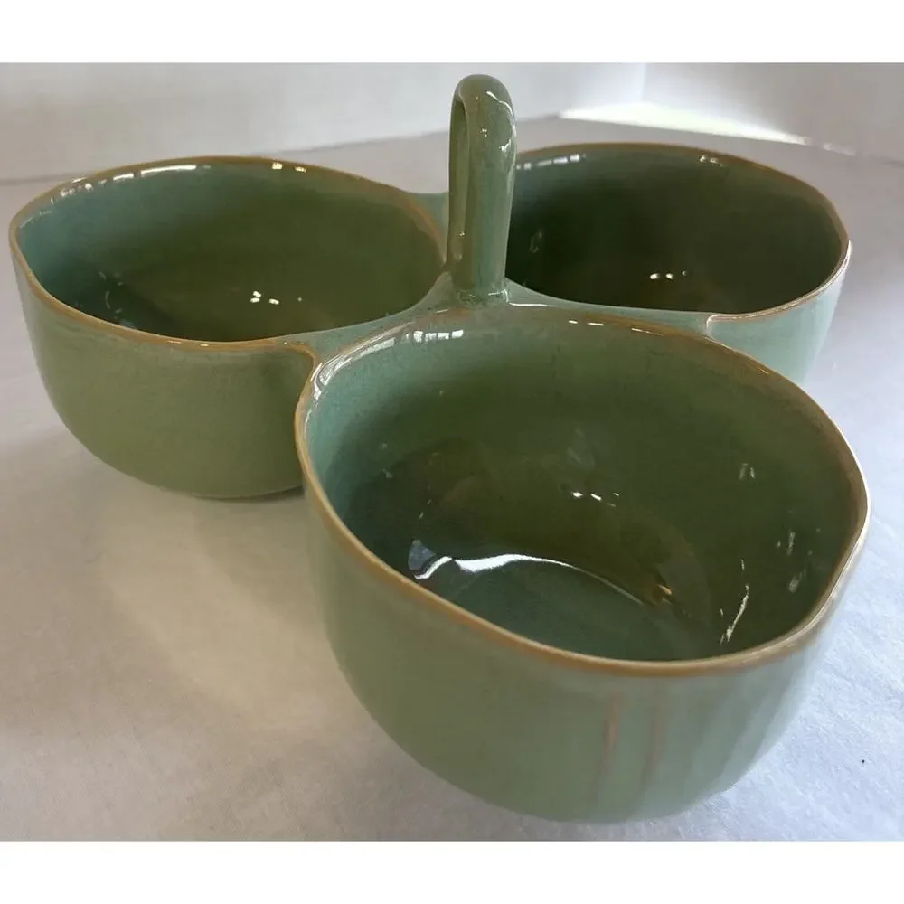 Karen Neuburger 3 Part Condiment Server With Middle Handle Willow Collection