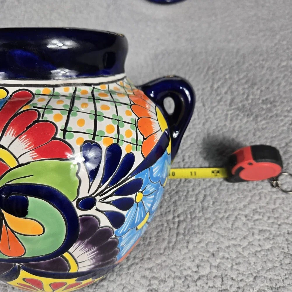 Talavera Wall Planter Set Hand Painted Mexican Art Colorful And Beautiful Set