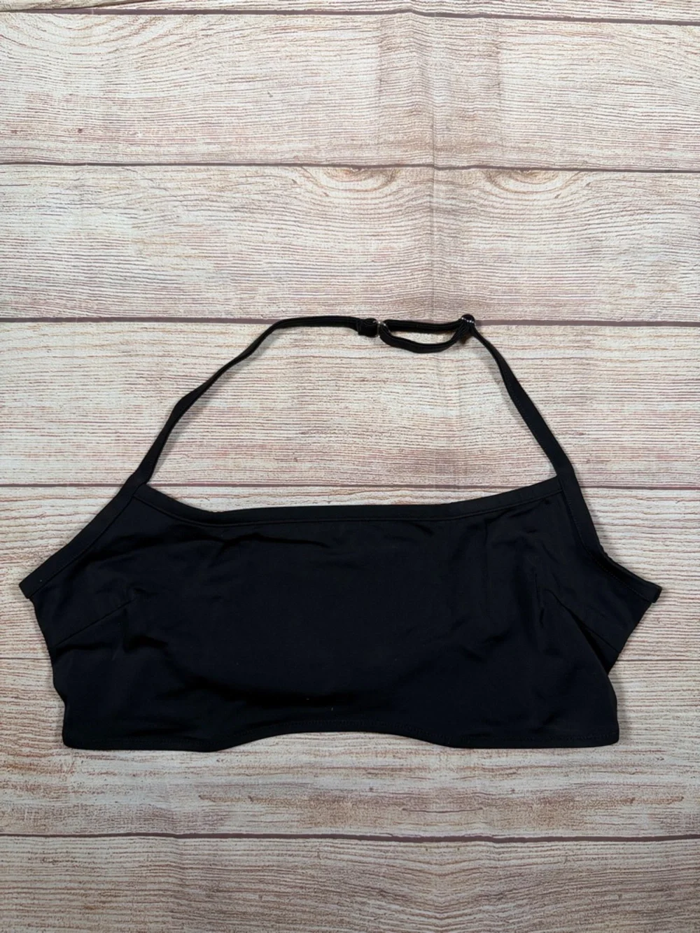 NWT Frankie's Bikinis by PINK Black Sporty Bandeau Halter Swim Top