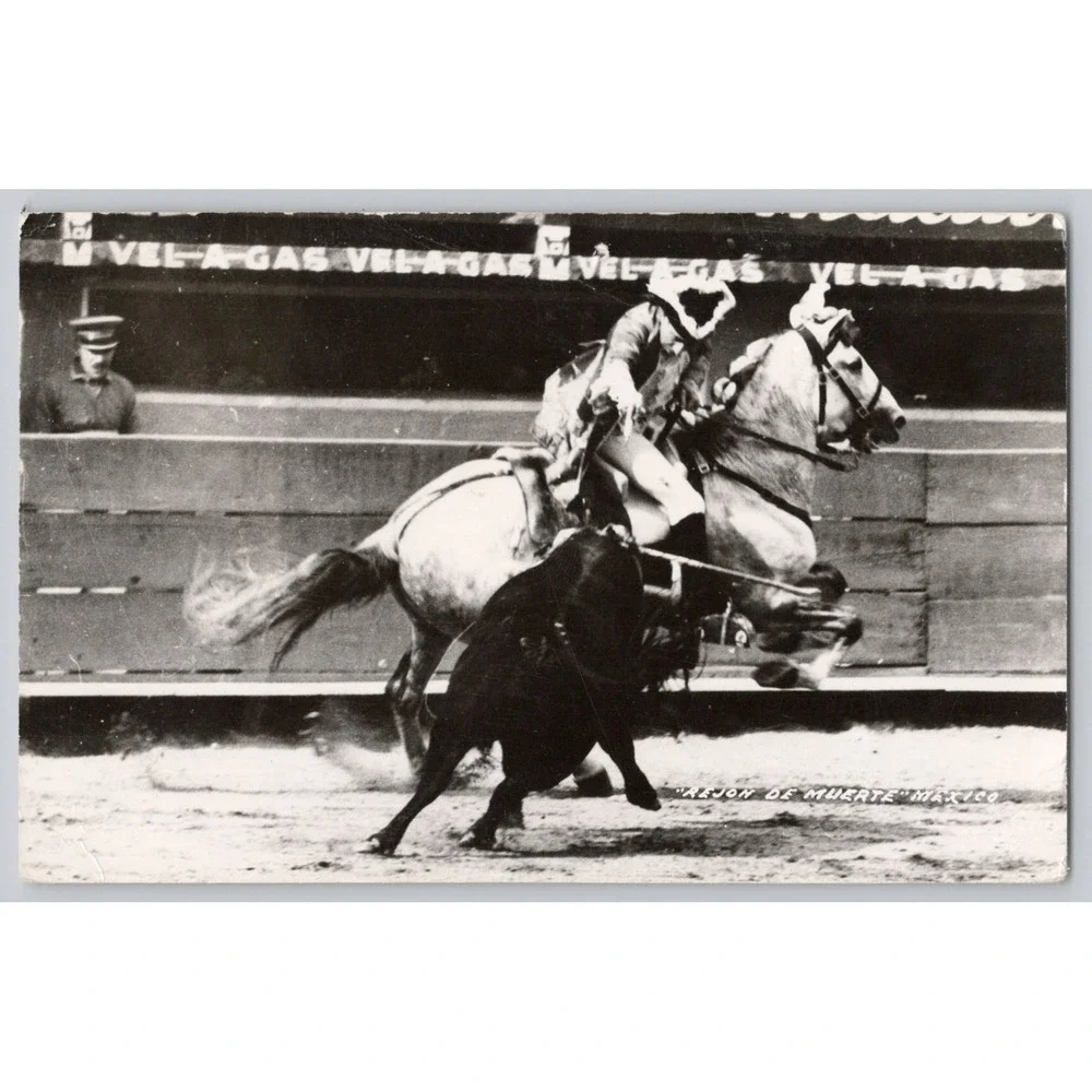 Mexico Bullfighting Matador Horseback Mailed‎ to Flushing New York c1950s RPPC