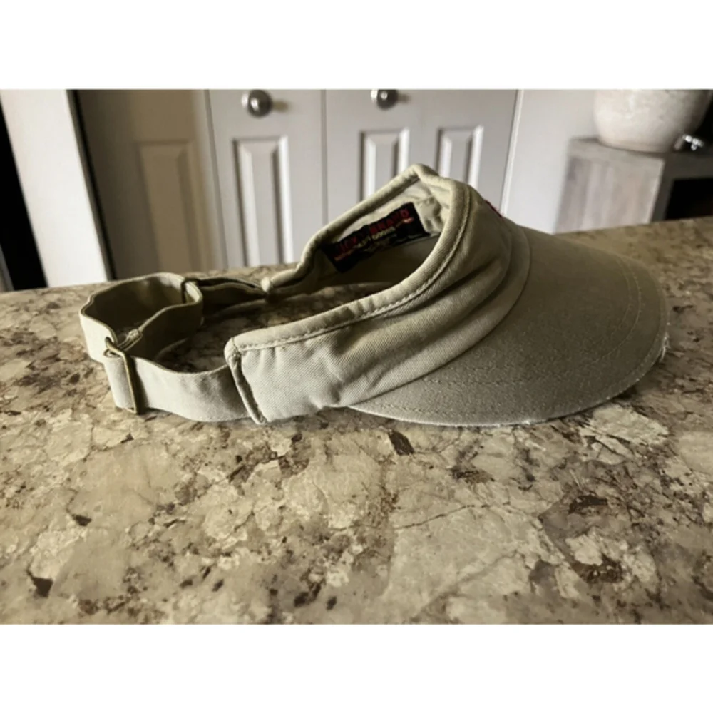 Vintage LUCKY BRAND Distressed Beige Adjustable Visor Cap Clover‎ Golfing Y2K