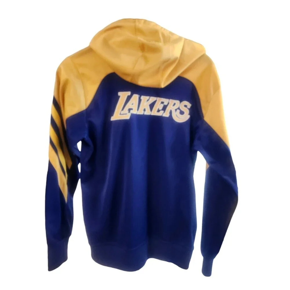 Youth LOS ANGELES LAKERS Full Zip Sweater‎ Size LARGE Purple Yellow Sweater