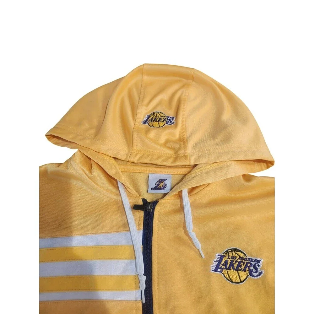 Youth LOS ANGELES LAKERS Full Zip Sweater‎ Size LARGE Purple Yellow Sweater