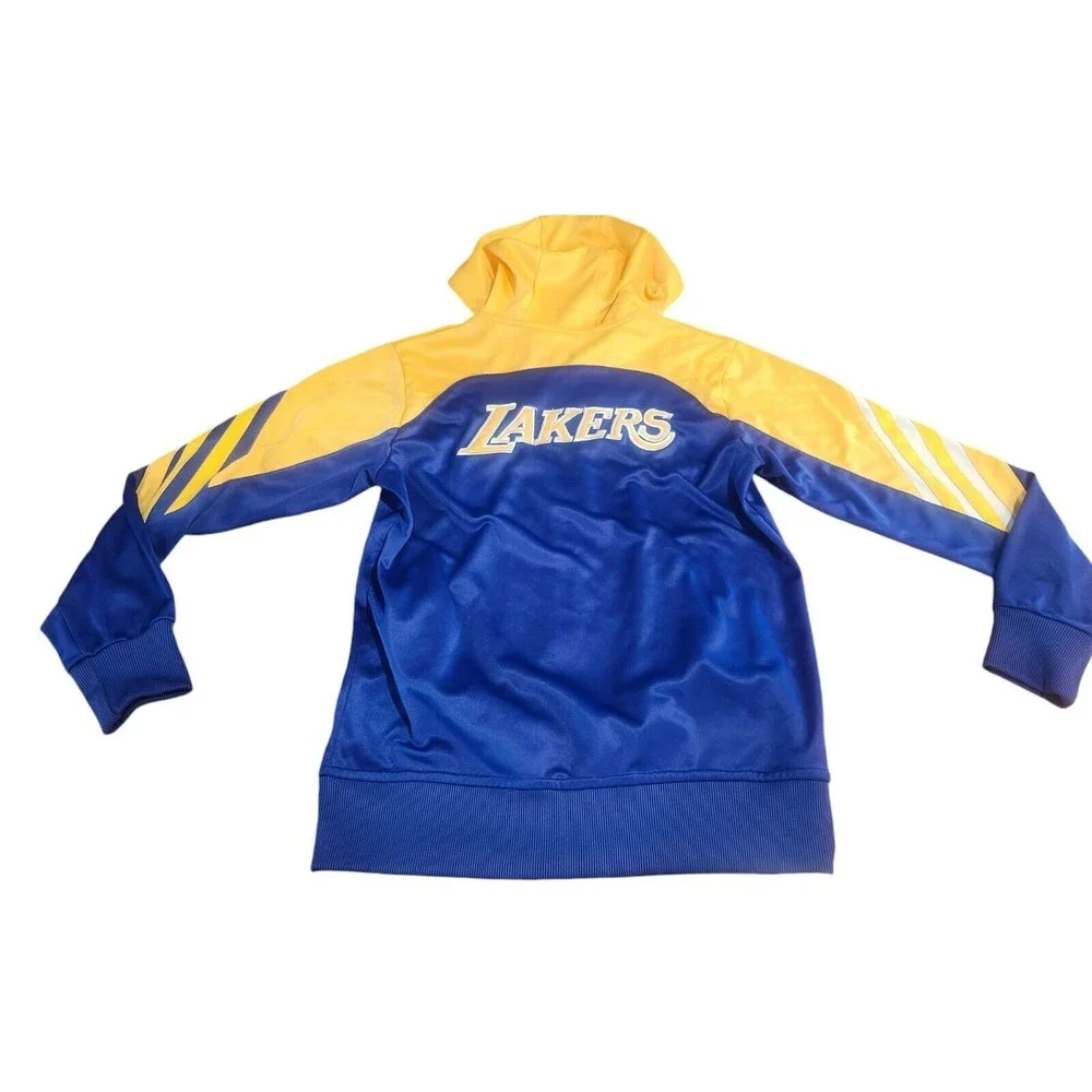 Youth LOS ANGELES LAKERS Full Zip Sweater‎ Size LARGE Purple Yellow Sweater