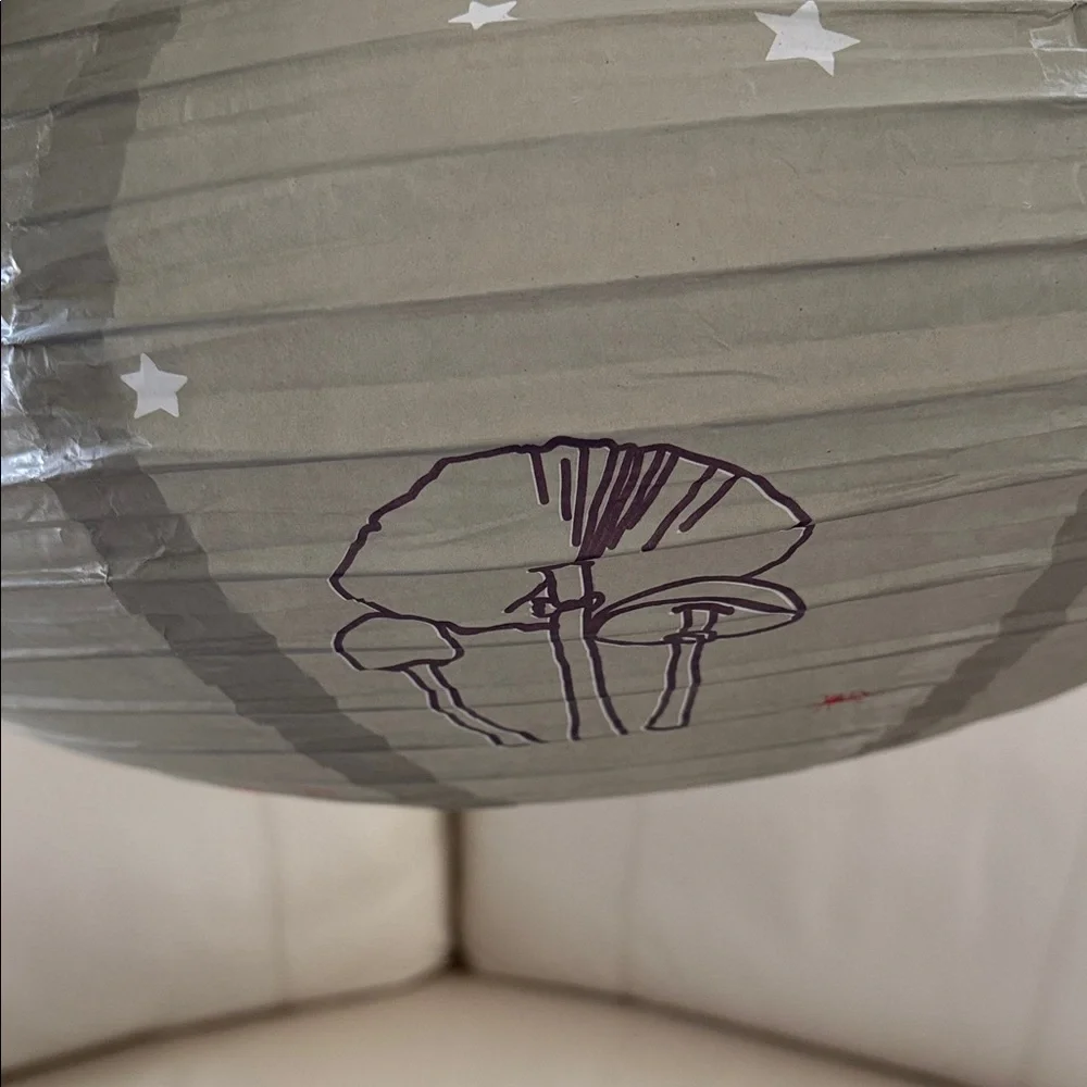 Mimi'Lou Gray Dog Mushroom, Ants Paper Lantern NEW