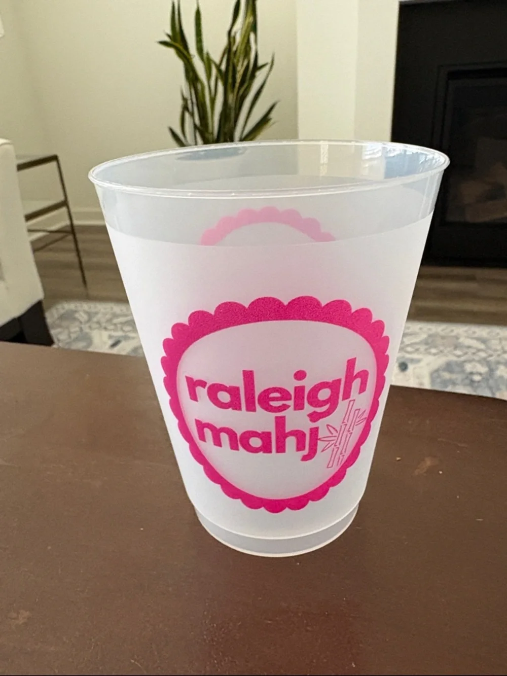 Pink Logo Frosted Party Cup