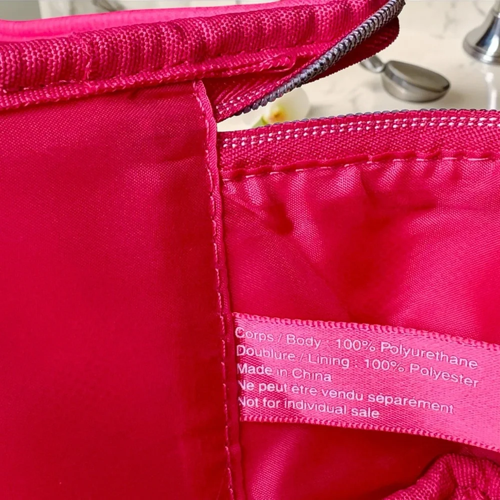 Lancôme Large Hot Pink Faux Leather Makeup / Travel Storage Bag