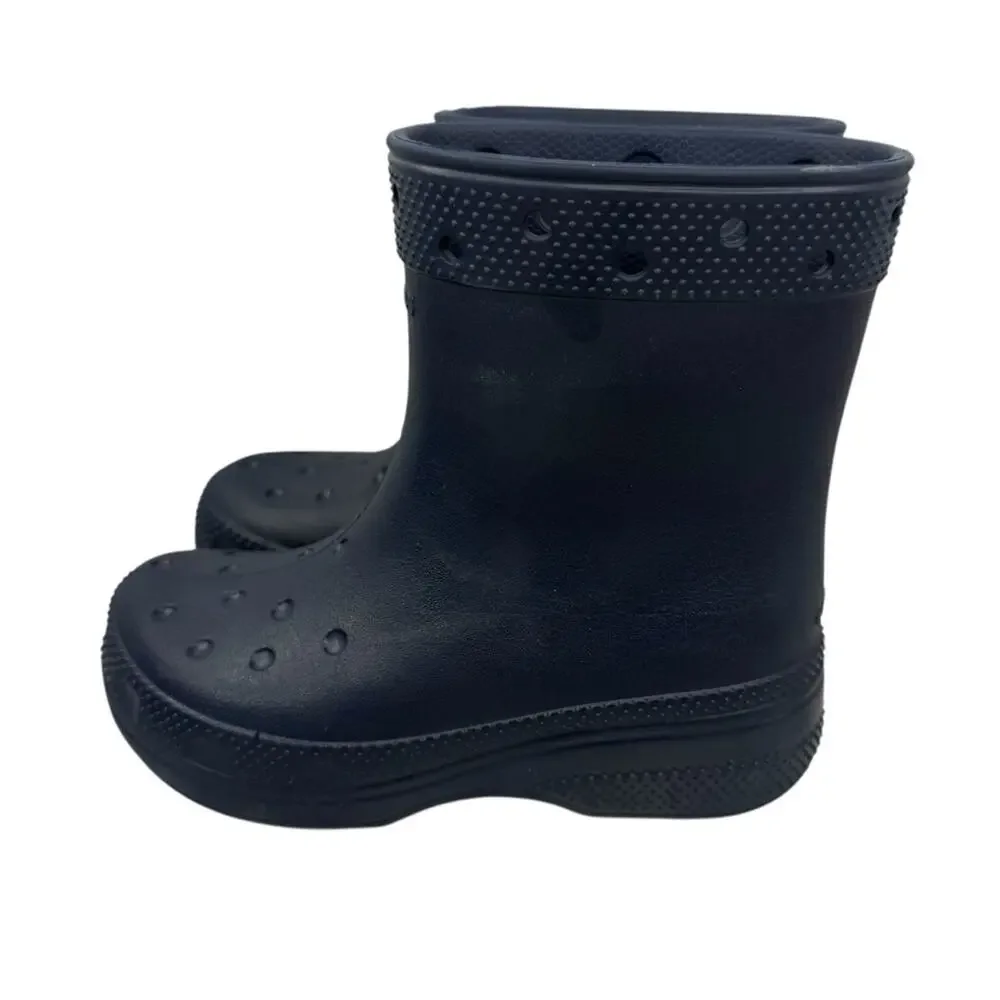 CROCS Classic Unisex Rain Outdoor Rubber Ankle Boots Navy Blue Kids Sz J2
