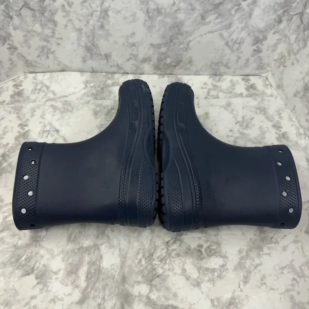 CROCS Classic Unisex Rain Outdoor Rubber Ankle Boots Navy Blue Kids Sz J2