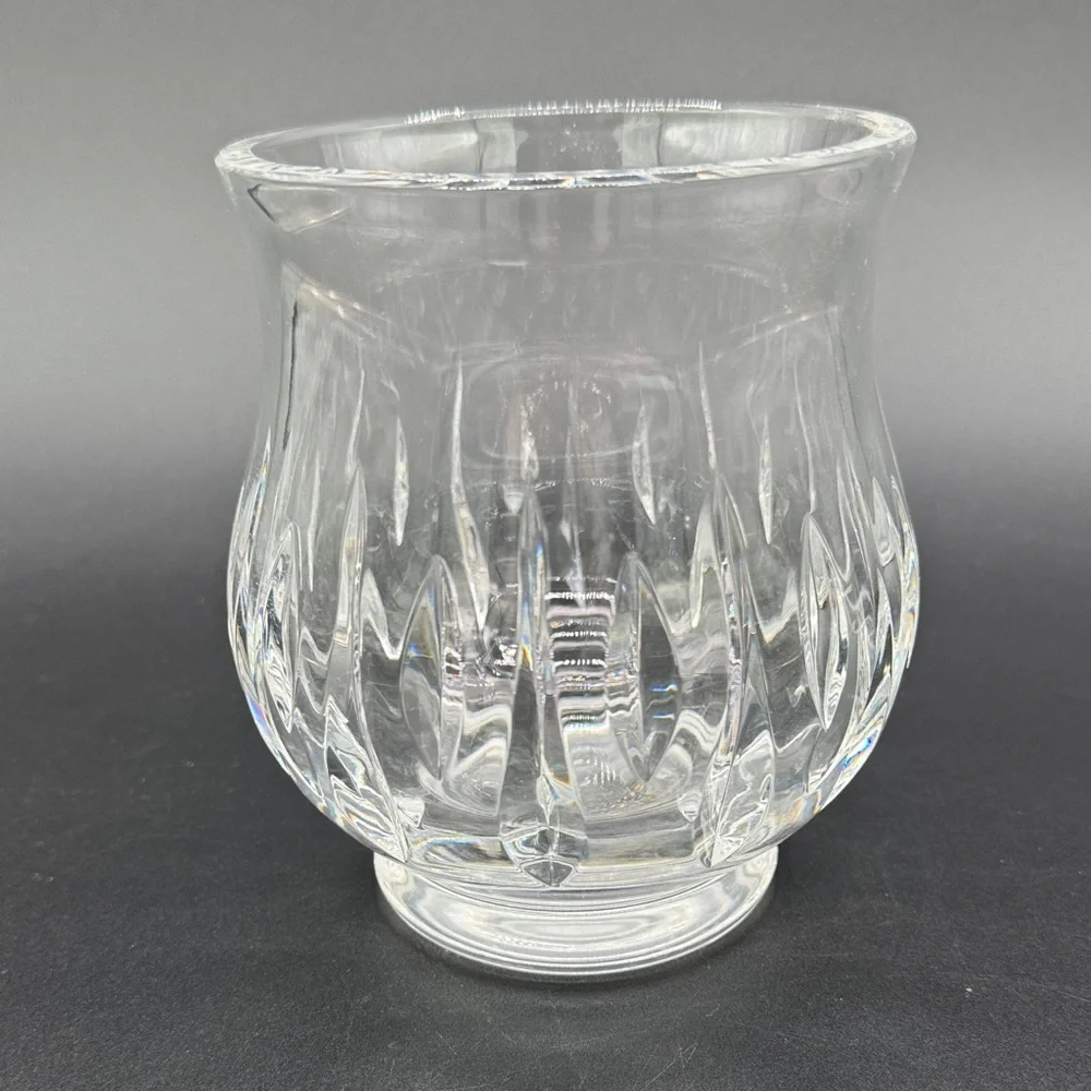 MARQUIS By WATERFORD Crystal Vase Candle Votive 5 1/2in ARIEL Pattern Vintage