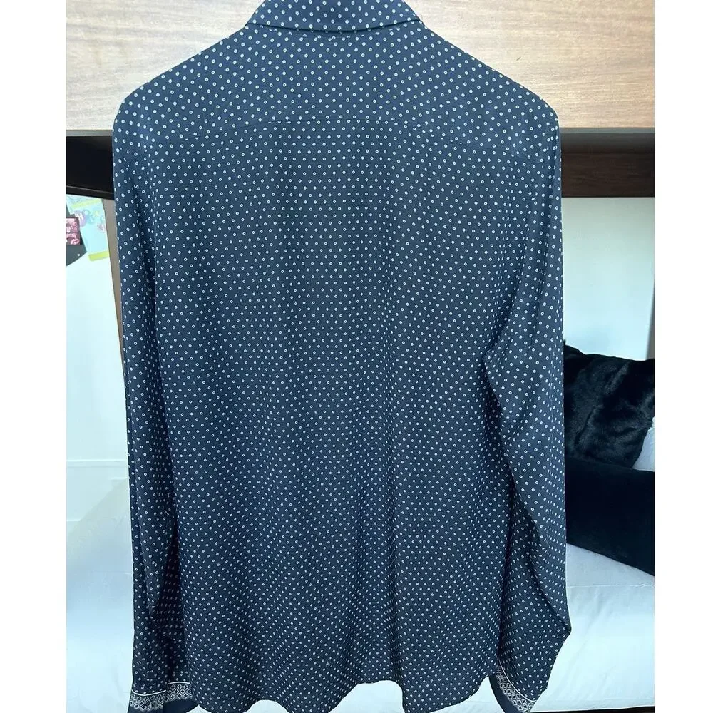 Gucci Resort 2014 Tile Pattern Silk Twill Shirt Slim fit  41 / 16  Made in Italy