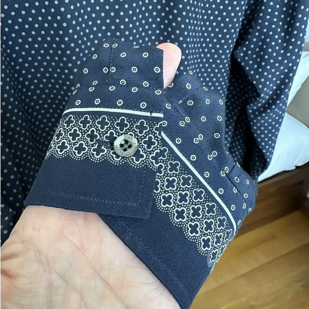 Gucci Resort 2014 Tile Pattern Silk Twill Shirt Slim fit  41 / 16  Made in Italy