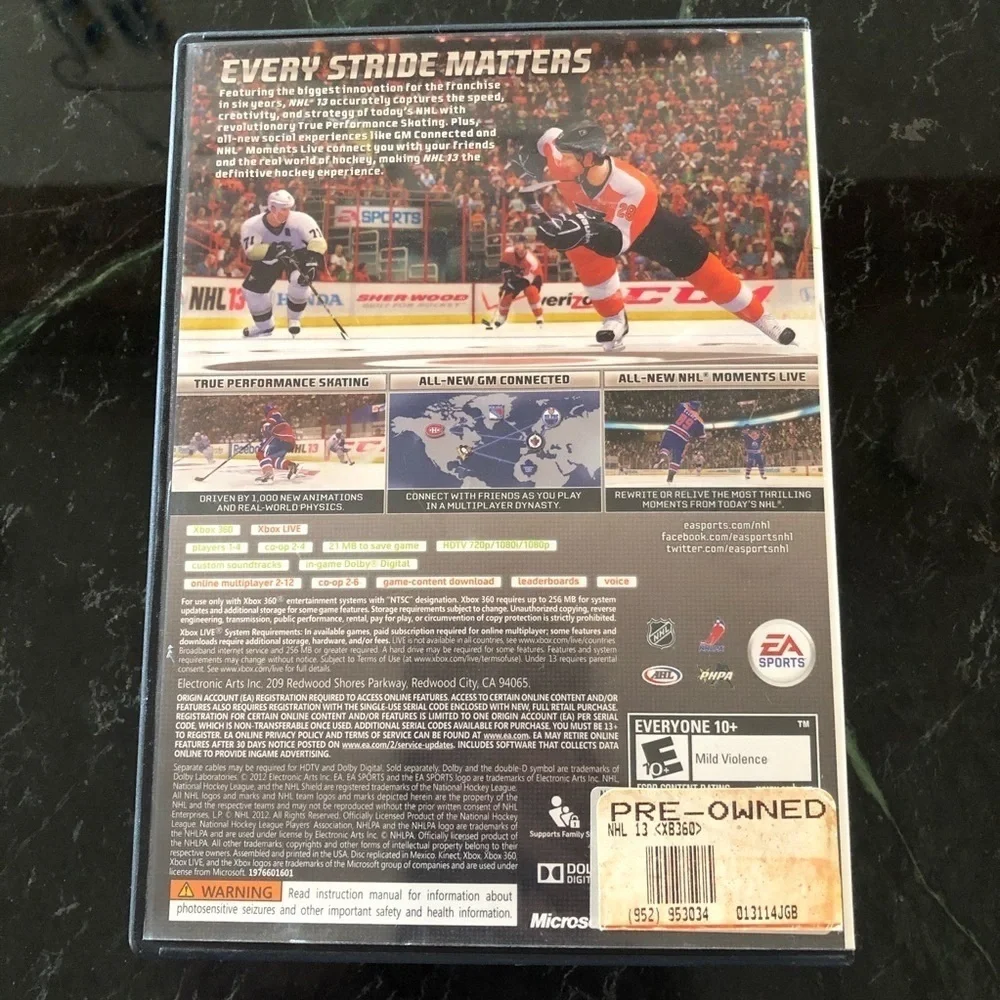 XBOX 360 NHL13 EA Sports Game