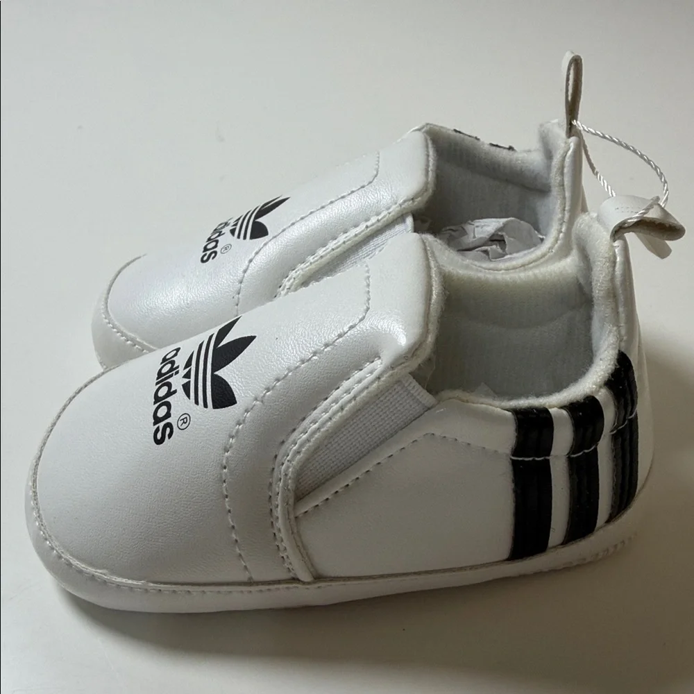 adidas white slip