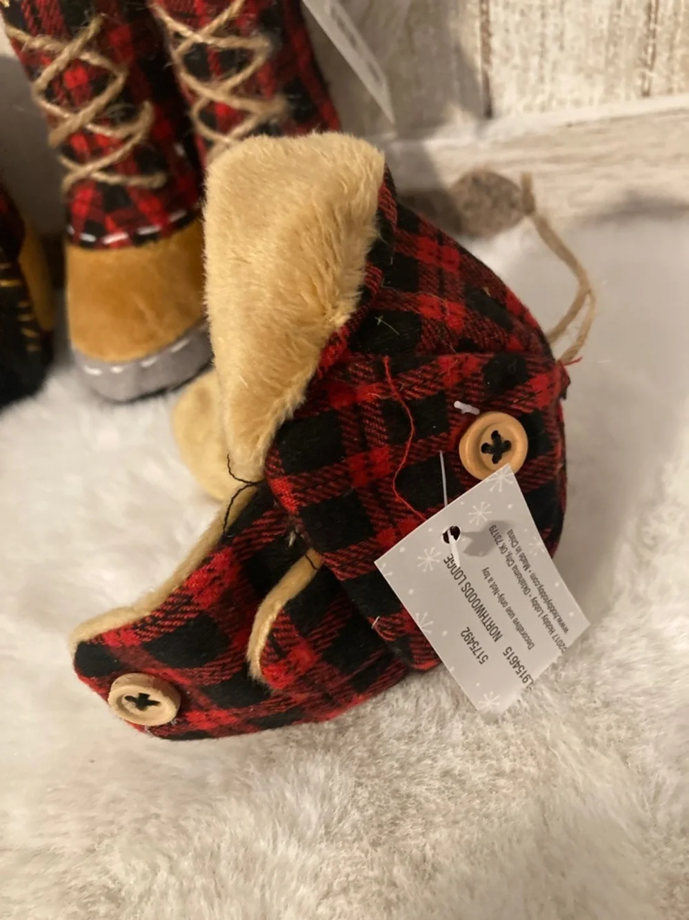 Buffalo Check Backpack, Boots and Hat Ornaments