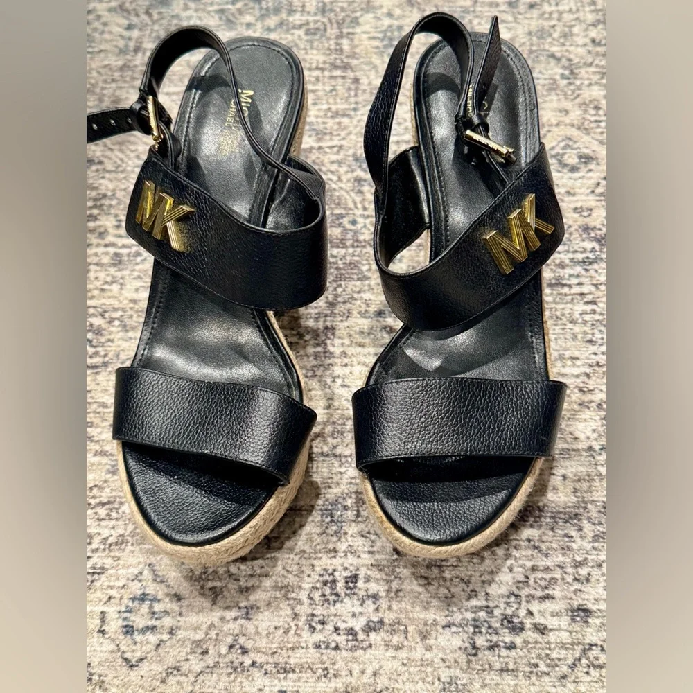 Michael Kors DEANNA wedge sandals espadrille platform - size 8.5 , fits 8