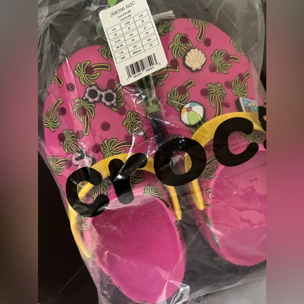 CROCS Cutie Crush Spring Break ClogK Pink Beach Junior Girls MULTI SZ