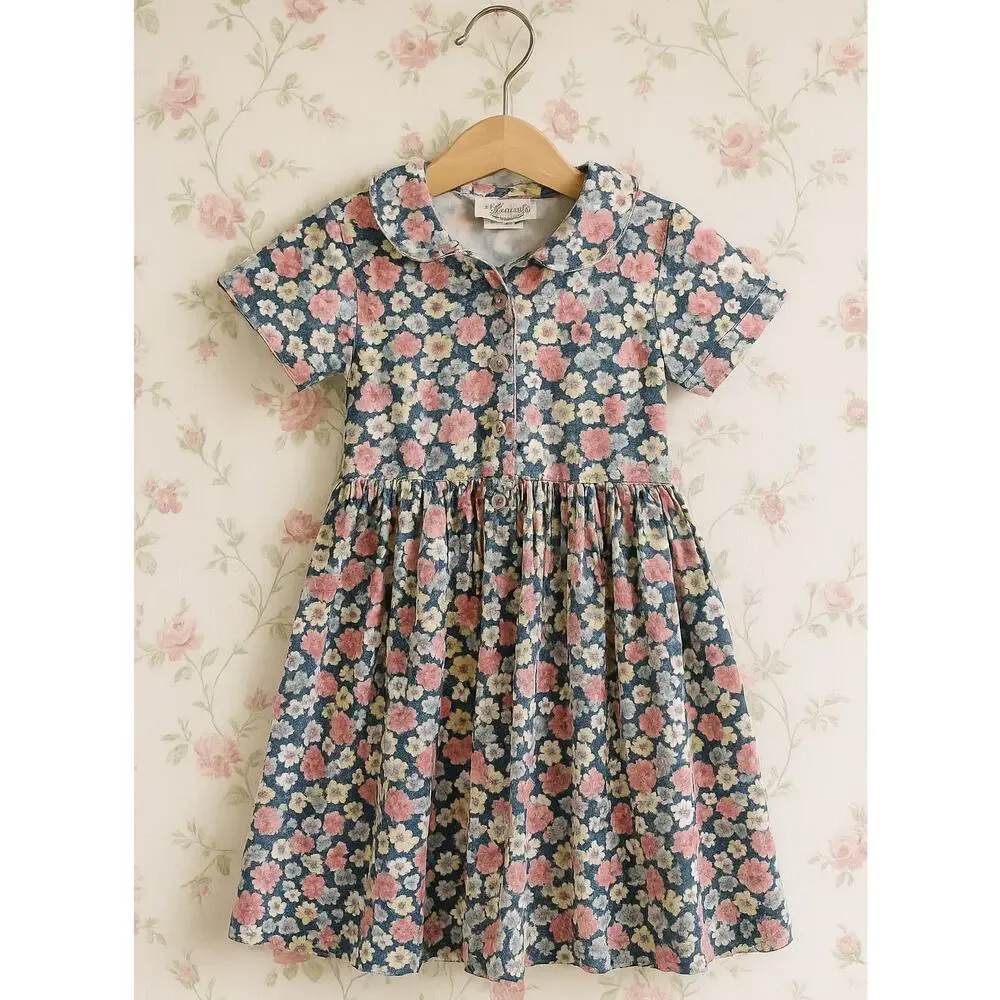 Vintage Laura Ashley Mother & Child Girls Floral Dress | Size 5-6 Years | 1980s