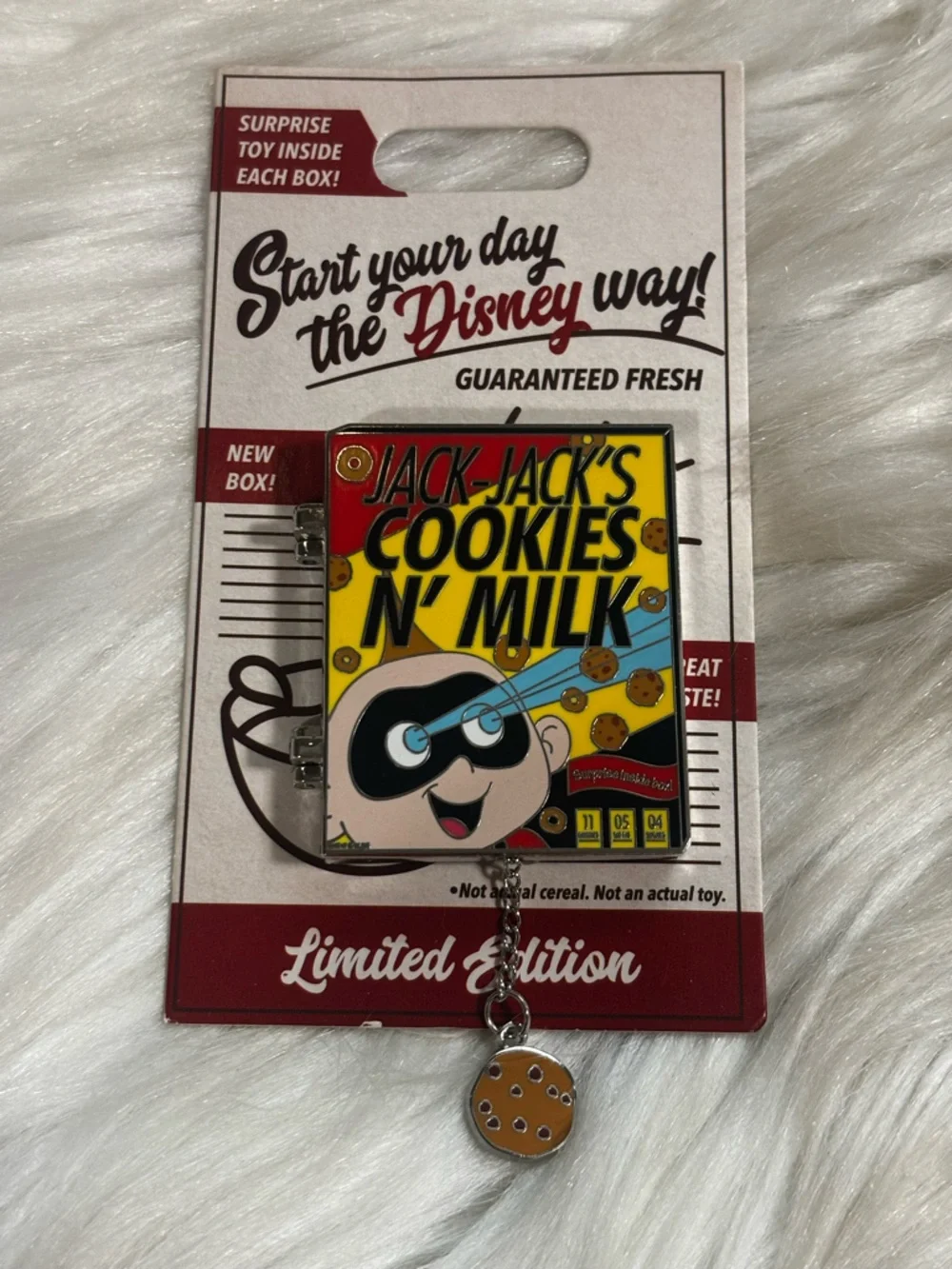 Disney Pin - Start Your Day The Disney Way! - Jack-Jack's Cookies N' Milk Pin