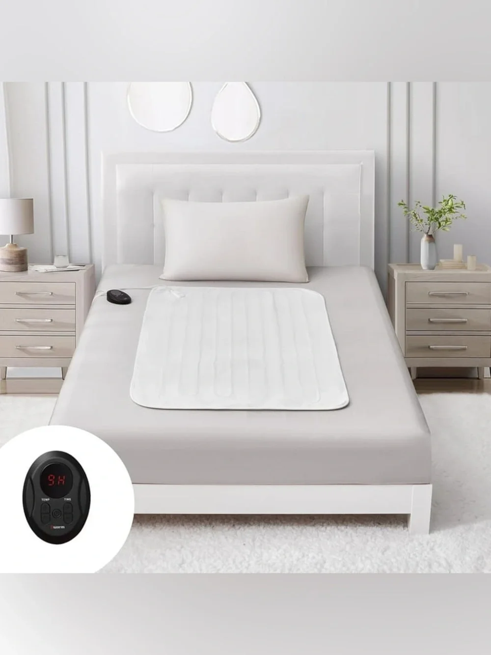 BWARM Electric Heated Mattress Pad Mini Twin Size 31 x 55 Bed Warmer