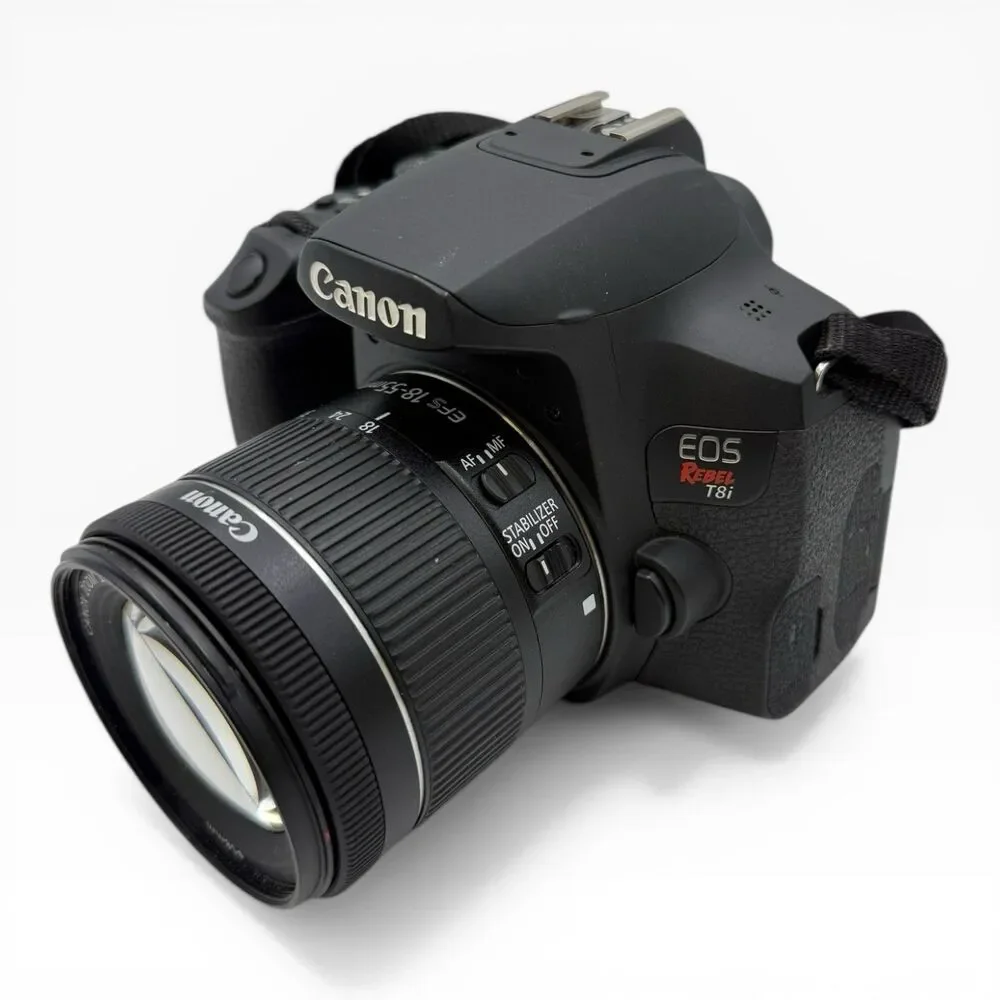 Canon EOS Rebel T8i 24.1MP DSLR Camera 2 Lens, Memory Card, Filters, shutter <2k