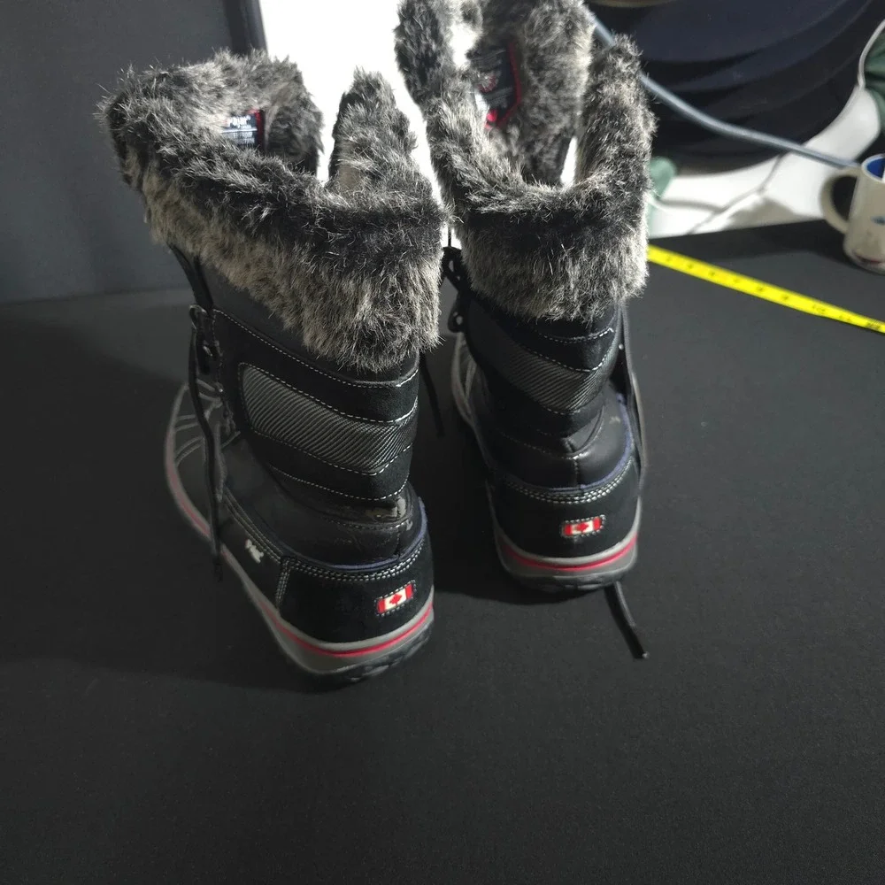 Pajar Heritage Snow Boots Mens 10-10.5 Black Waterproof Faux Fur Winter Leather