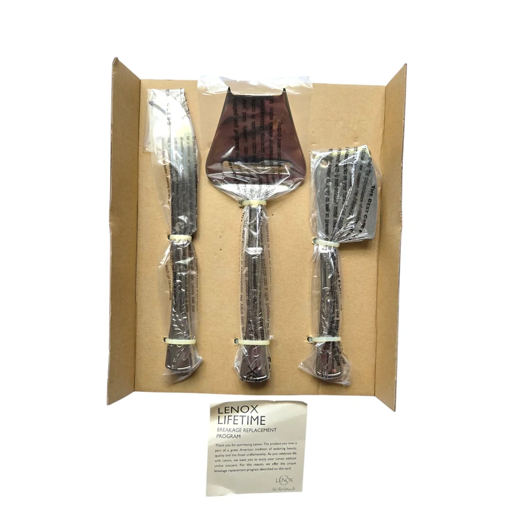 LENOX Silver Cheese Knife 3 pc Set