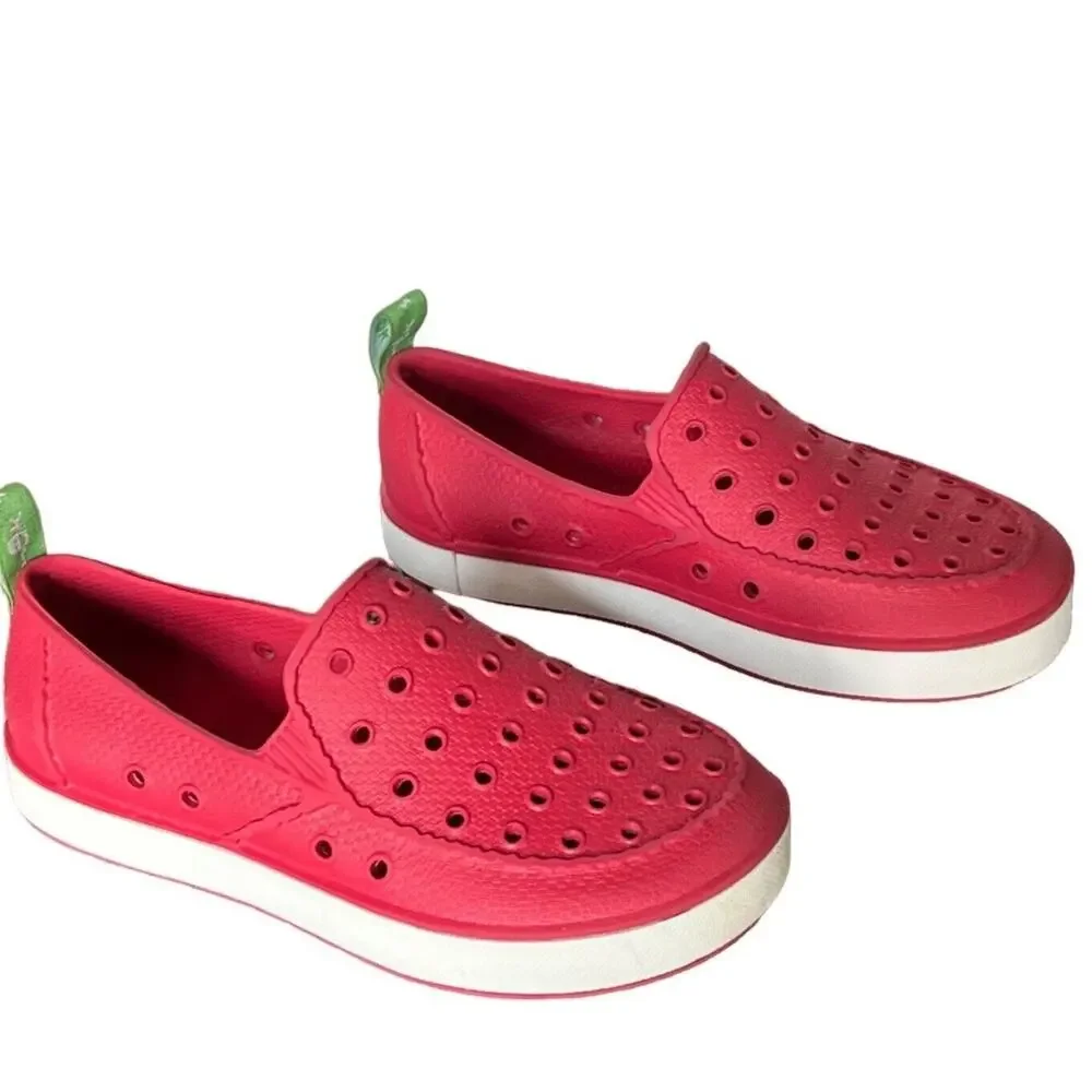 Sanuk Water Shoes Girls‎ Lil Walker 2.5 Red Loafer Flat Slip On Washable Beach