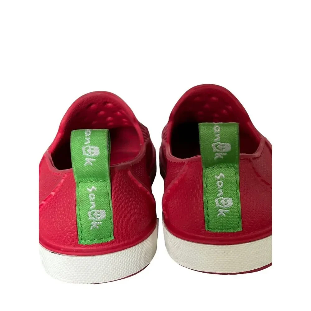 Sanuk Water Shoes Girls‎ Lil Walker 2.5 Red Loafer Flat Slip On Washable Beach