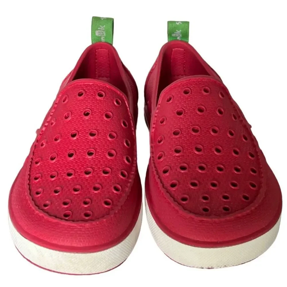 Sanuk Water Shoes Girls‎ Lil Walker 2.5 Red Loafer Flat Slip On Washable Beach