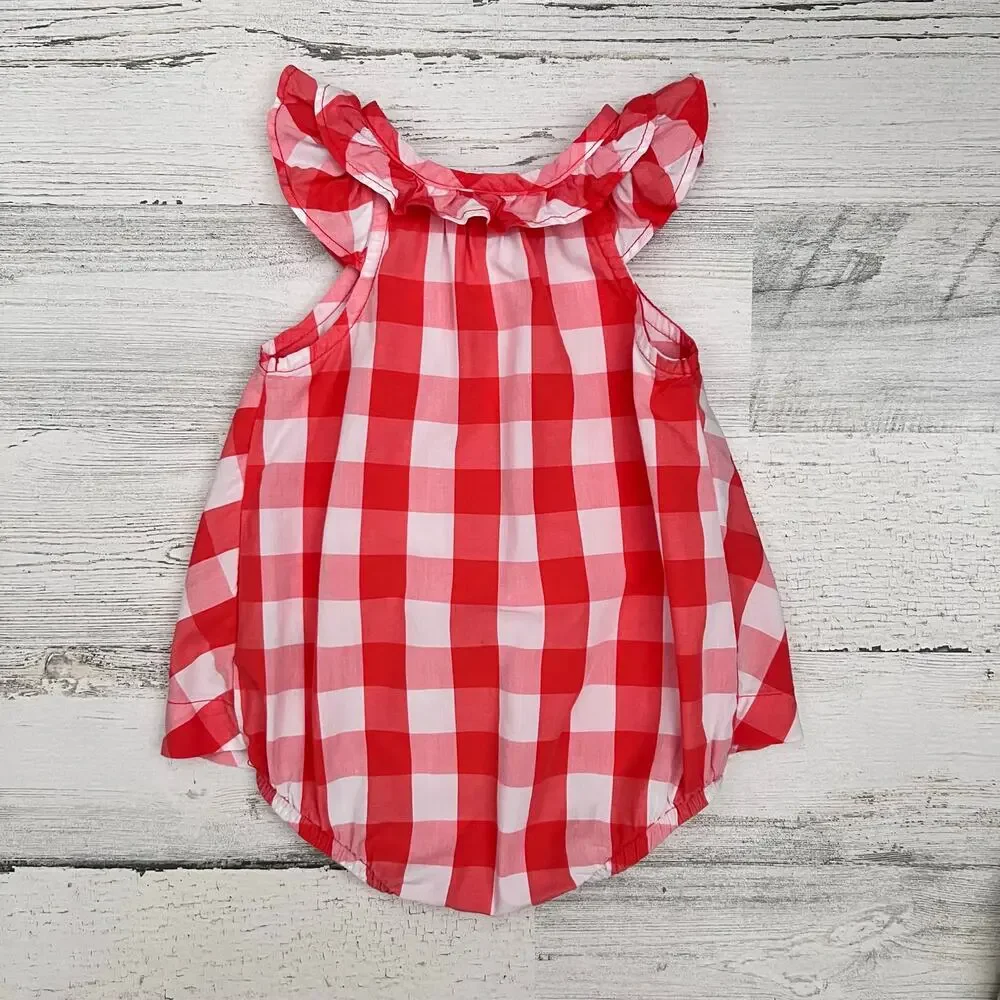 Carter’s Baby Romper Bundle 6M Girl 3pc Floral Gingham Check Summer Outfits