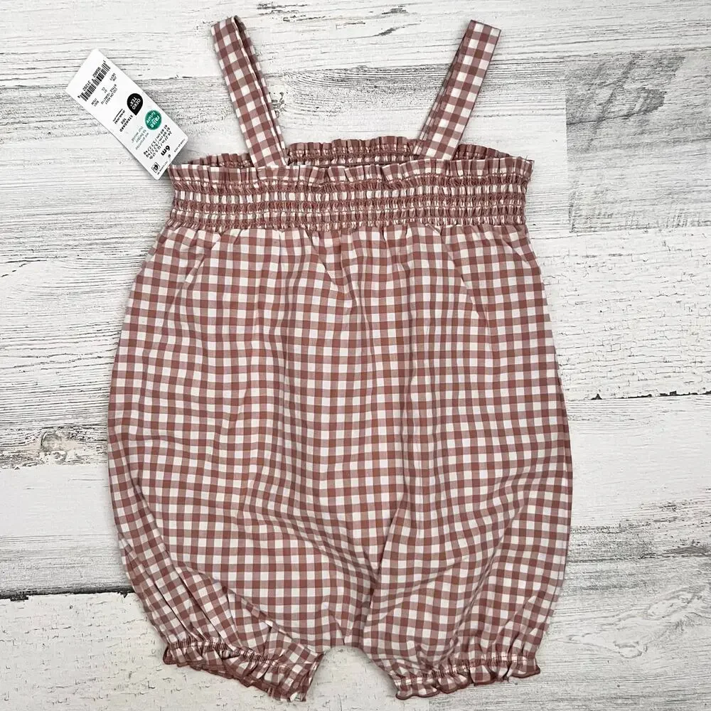 Carter’s Baby Romper Bundle 6M Girl 3pc Floral Gingham Check Summer Outfits