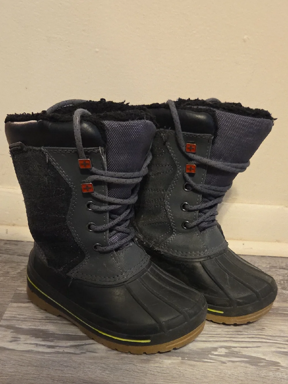 Children's Gray Winter Snow Boots