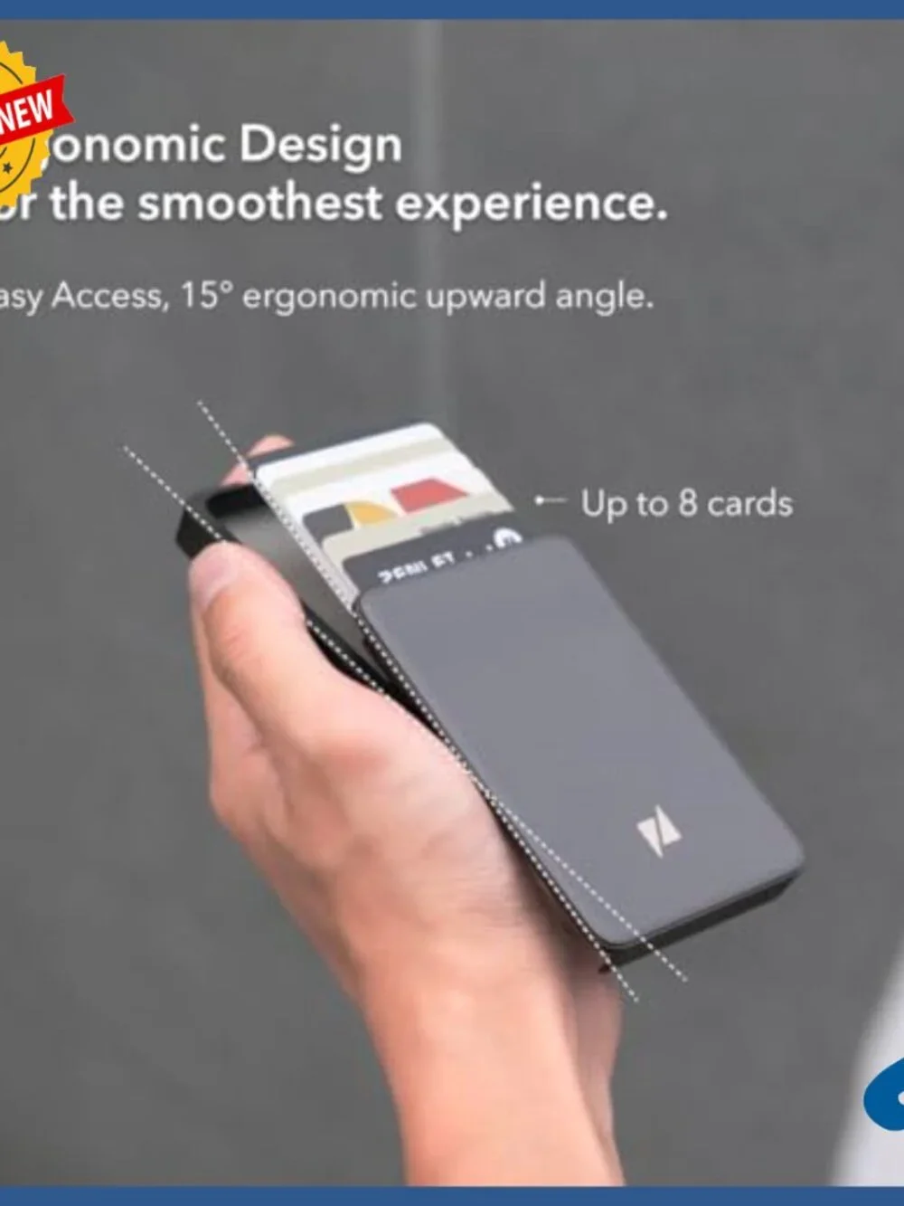 Slim RFID Wallet with Coin Pouch, 8 Card Capacity, Tap & Go