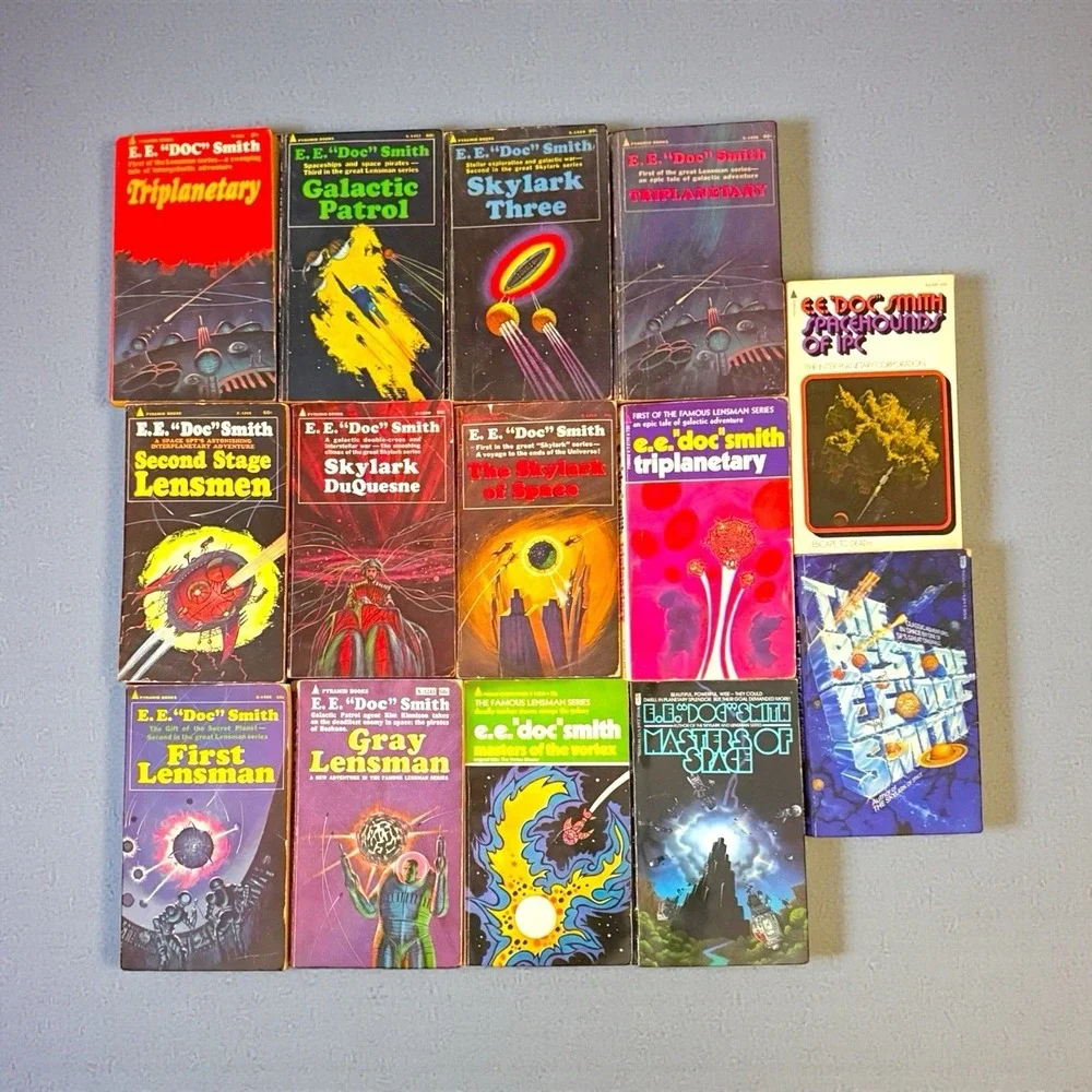 Vintage Lot of 14 E.E. Doc Smith Paperbacks from Lensman & Skylark Series SciFi