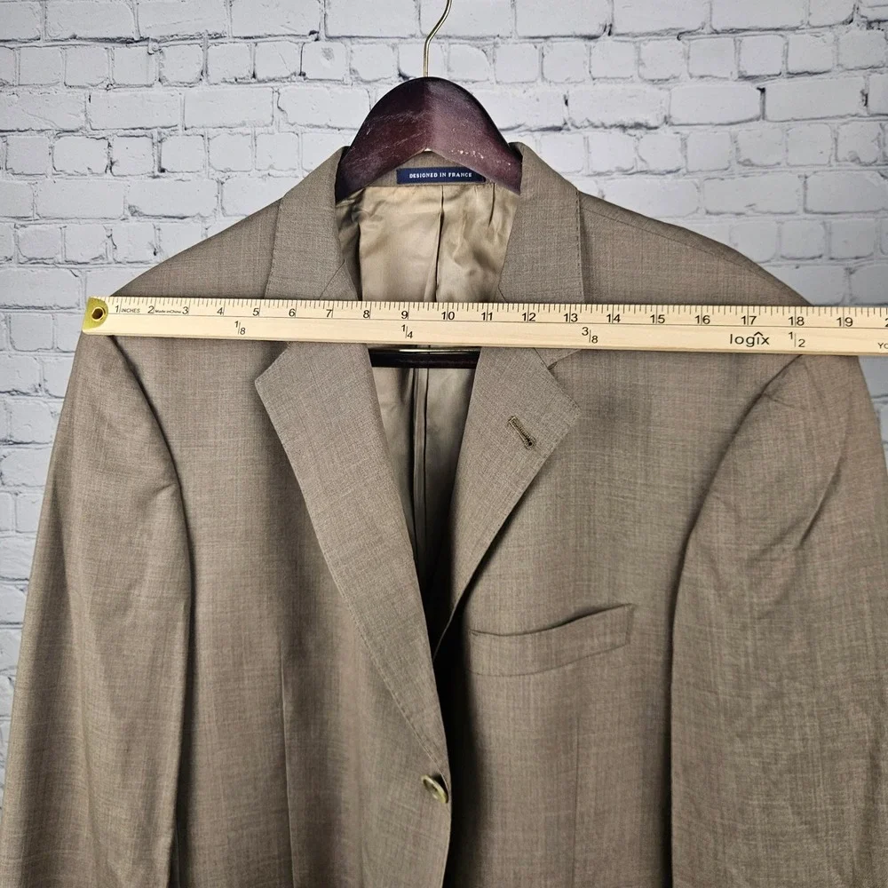 Daniel Cremieux Collection Tan Wool 3 Button Blazer Sport Coat Mens 44R Dillard