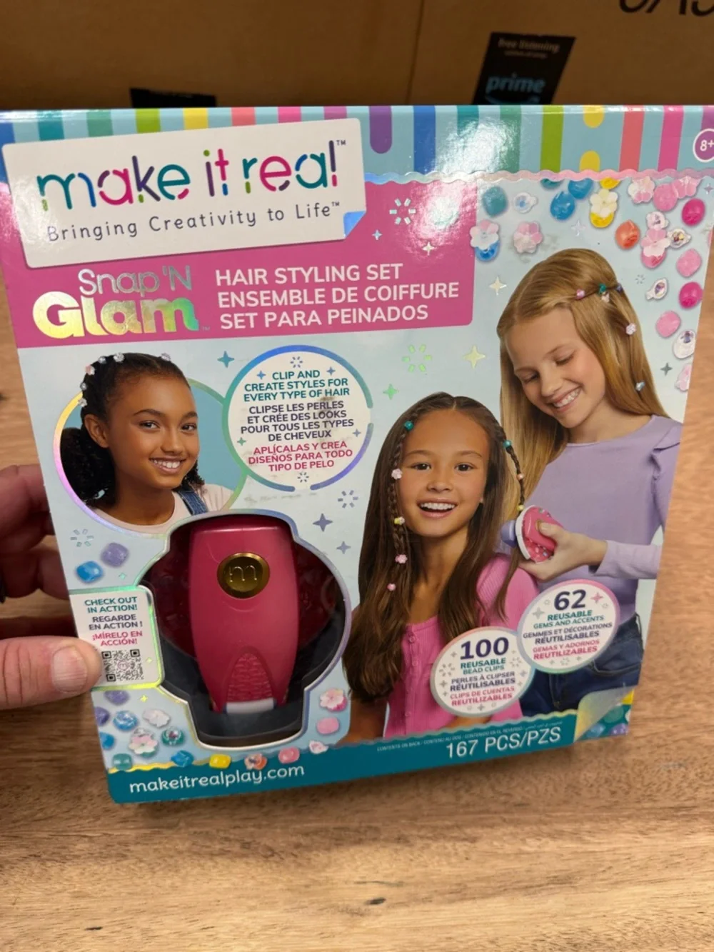 Make It Real Snap 'N Glam Hair Styling Set - Pink