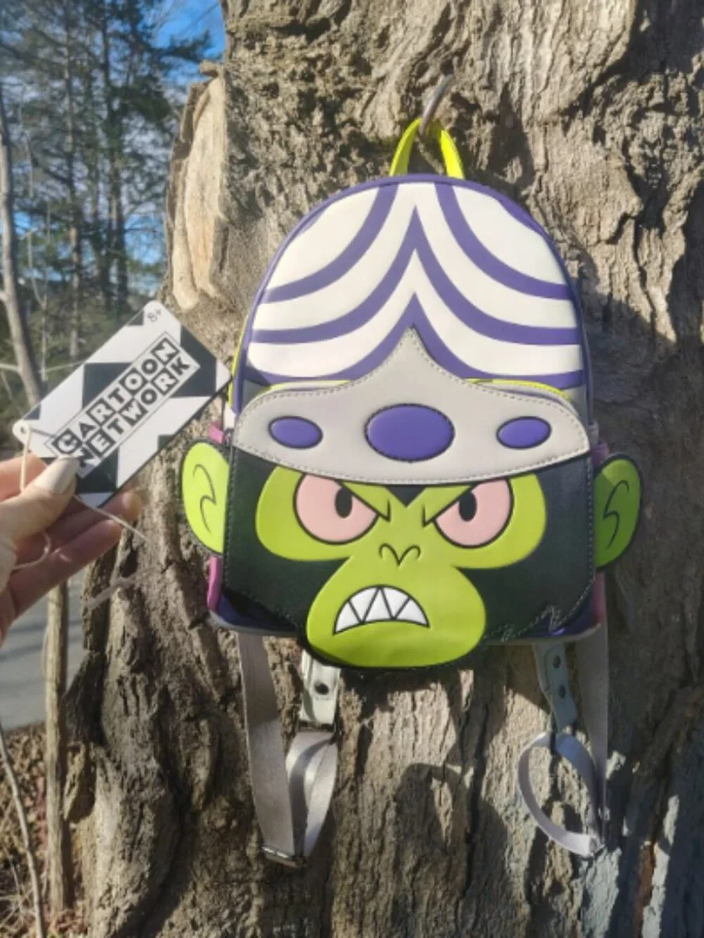 NWOT Loungefly Cartoon Powerpuff Girls Mojo Jojo Mini Backpack Glow in The Dark