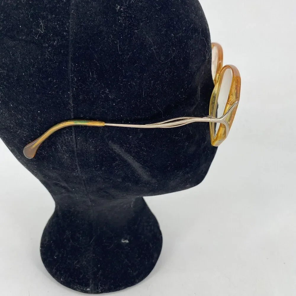 Vintage Metzler Eyeglasses Frames Amber Oversized Square 57/80 482 130 Womens
