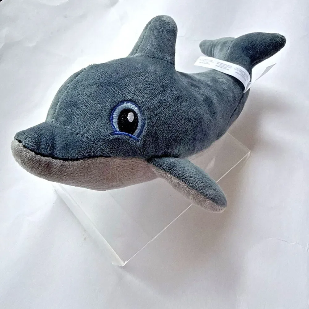 The Petting Zoon Plush Dolphin Model Slapstix gray 10 inch