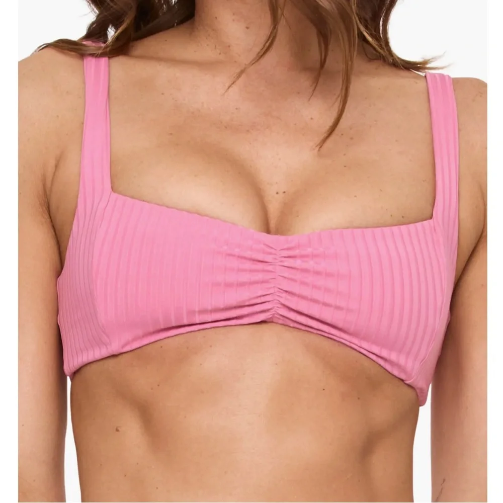 L*Space Bikini Set 💖 Pink Ribbed Effie Top & Dolce Bottom Bitsy Size M NWT